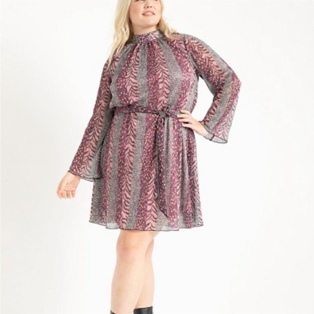 Eloquii Women Dress Mixed Print Mini Dress Size 22/24